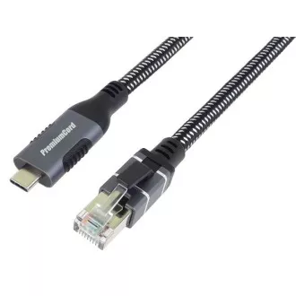 PremiumCord Ethernetový kabel USB-C -> LAN RJ45 10/100/1000 MBIT 1m PremiumCord Ethernetový kabel USB-C -> LAN RJ45 10/100/1000 MBIT 1m