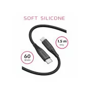 SWISSTEN DATOVÝ KABEL SOFT SILICONE USB-C / USB-C 1,5 M 60W ČERNÝ