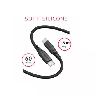 SWISSTEN DATOVÝ KABEL SOFT SILICONE USB-C / USB-C 1,5 M 60W ČERNÝ SWISSTEN DATOVÝ KABEL SOFT SILICONE USB-C / USB-C 1,5 M 60W ČERNÝ