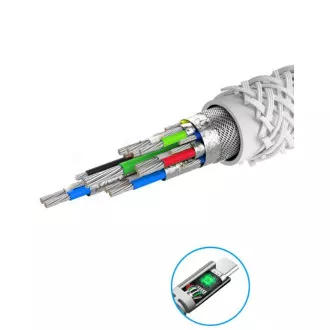SWISSTEN DATOVÝ KABEL KEVLAR USB / USB-C 1,5 M BÍLÝ SWISSTEN DATOVÝ KABEL KEVLAR USB / USB-C 1,5 M BÍLÝ