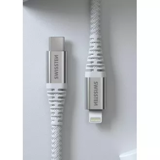 SWISSTEN DATOVÝ KABEL KEVLAR USB-C / LIGHTNING 1,5 M BÍLÝ SWISSTEN DATOVÝ KABEL KEVLAR USB-C / LIGHTNING 1,5 M BÍLÝ