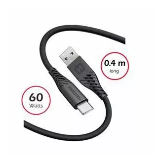 SWISSTEN DATOVÝ KABEL SOFT SILICONE USB / USB-C 0,4 M ČERNÝ SWISSTEN DATOVÝ KABEL SOFT SILICONE USB / USB-C 0,4 M ČERNÝ