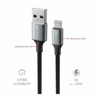 SWISSTEN DATOVÝ KABEL TEXTILE II USB / LIGHTNING 1,5 M ČERNÝ SWISSTEN DATOVÝ KABEL TEXTILE II USB / LIGHTNING 1,5 M ČERNÝ