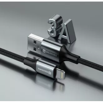 SWISSTEN DATOVÝ KABEL TEXTILE II USB / LIGHTNING 1,5 M ČERNÝ SWISSTEN DATOVÝ KABEL TEXTILE II USB / LIGHTNING 1,5 M ČERNÝ