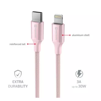 SWISSTEN DATOVÝ KABEL TEXTILE II USB-C / LIGHTNING 1,5 M RŮŽOVÝ SWISSTEN DATOVÝ KABEL TEXTILE II USB-C / LIGHTNING 1,5 M RŮŽOVÝ