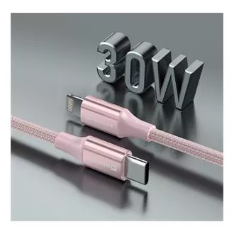 SWISSTEN DATOVÝ KABEL TEXTILE II USB-C / LIGHTNING 1,5 M RŮŽOVÝ SWISSTEN DATOVÝ KABEL TEXTILE II USB-C / LIGHTNING 1,5 M RŮŽOVÝ