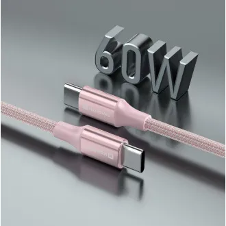 SWISSTEN DATOVÝ KABEL TEXTILE II USB-C / USB-C 1,5 M RŮŽOVÝ SWISSTEN DATOVÝ KABEL TEXTILE II USB-C / USB-C 1,5 M RŮŽOVÝ