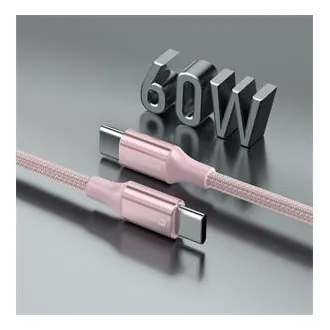 SWISSTEN DATOVÝ KABEL TEXTILE II USB-C / USB-C 1,5 M RŮŽOVÝ SWISSTEN DATOVÝ KABEL TEXTILE II USB-C / USB-C 1,5 M RŮŽOVÝ