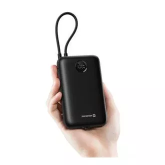 SWISSTEN POWER BANK VOLTBOX 35W 20000 mAh S INTEGROVANÝMI KABELY USB-C A LIGHTNING ČERNÁ SWISSTEN POWER BANK VOLTBOX 35W 20000 mAh S INTEGROVANÝMI KABELY USB-C A LIGHTNING ČERNÁ