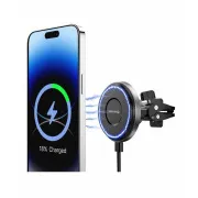 MAGNETICKÝ DRŽÁK DO VENTILACE AUTA SWISSTEN MagRide S BEZDRÁTOVÝM NABÍJENÍM Qi2 15W (kompatibilní s MagSafe)