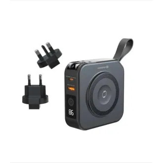 SWISSTEN POWER BANK ALL-IN-ONE PRO S VYMĚNITELNÝMI VIDLICEMI (USA, EU, UK) 10000 mAh 20W ČERNÁ