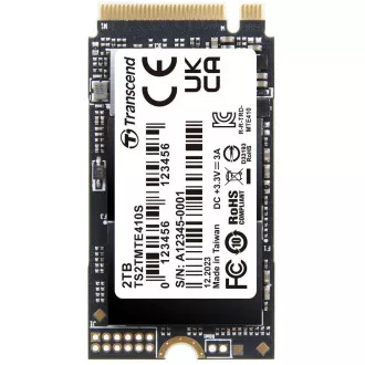 Transcend MTE410S 2TB SSD disk M.2 2242, NVMe PCIe Gen4 x4 5000MB/s R 4300MB/s W