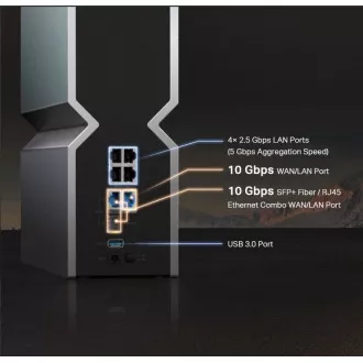 TP-Link Archer BE800 - BE19000 WiFi 7 router, 1x 10GWAN, 4x 2.5GLAN, 1x 10GLAN/SFP+, USB, 2,4/5/6GHz, HomeShield, EasyMesh TP-Link Archer BE800 - BE19000 WiFi 7 router, 1x 10GWAN, 4x 2.5GLAN, 1x 10GLAN/SFP+, USB, 2,4/5/6GHz, HomeShield, EasyMesh