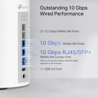 TP-Link Deco BE85(1-pack) BE19000 Třípásmový systém Mesh WiFi 7, 1x 10GLAN, 2x 2.5GLAN, 1x 10GLAN/SFP+, USB, 2,4/5/6GHz, HomeShiel TP-Link Deco BE85(1-pack) BE19000 Třípásmový systém Mesh WiFi 7, 1x 10GLAN, 2x 2.5GLAN, 1x 10GLAN/SFP+, USB, 2,4/5/6GHz, HomeShiel