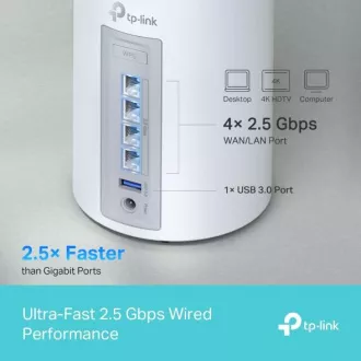 TP-Link Deco BE65(2-pack) BE9300 Třípásmový systém Mesh WiFi 7 pro celou domácnost, 4x 2.5GLAN, USB, 2,4/5/6GHz, HomeShield TP-Link Deco BE65(2-pack) BE9300 Třípásmový systém Mesh WiFi 7 pro celou domácnost, 4x 2.5GLAN, USB, 2,4/5/6GHz, HomeShield