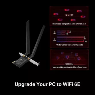 TP-Link Archer TXE72E - AXE5400 Wi-Fi 6E Bluetooth 5.3 PCIe adaptér TP-Link Archer TXE72E - AXE5400 Wi-Fi 6E Bluetooth 5.3 PCIe adaptér