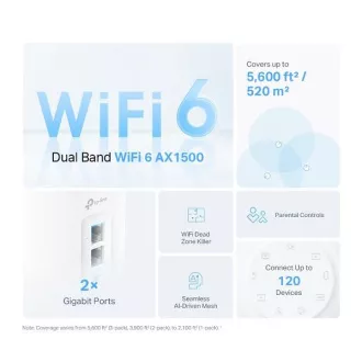 TP-Link Deco X10(3-pack) - AX1500 Meshový Wi-Fi 6 systém pro chytré domácnosti - Rodičovská kontrola - (3-pack)