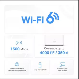 TP-Link WiFi router Mercusys Halo H60X(2-pack) WiFi 6, AX1500, 3x GLAN2,4/5 GHz