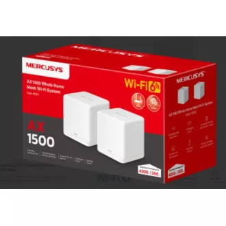 TP-Link WiFi router Mercusys Halo H60X(2-pack) WiFi 6, AX1500, 3x GLAN2,4/5 GHz