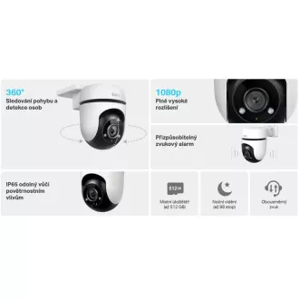 TP-Link Tapo C500 - Venkovní WiFi kamera PTZ dome, 2MP (1920x1080), ONVIF TP-Link Tapo C500 - Venkovní WiFi kamera PTZ dome, 2MP (1920x1080), ONVIF