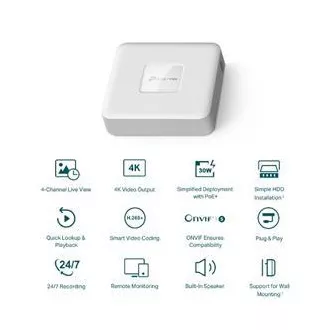 TP-LINK Záznamové zařízení VIGI NVR1104H-4P 4 kanálů, 4x Lan s PoE, 2x USB TP-LINK Záznamové zařízení VIGI NVR1104H-4P 4 kanálů, 4x Lan s PoE, 2x USB