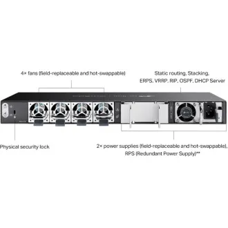 TP-Link SG6428XHP Omada 24 portový gigabitový RJ45 stackable L3 PoE+ switch, 720 W total PoE budget TP-Link SG6428XHP Omada 24 portový gigabitový RJ45 stackable L3 PoE+ switch, 720 W total PoE budget