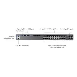 TP-Link SG6428XHP Omada 24 portový gigabitový RJ45 stackable L3 PoE+ switch, 720 W total PoE budget TP-Link SG6428XHP Omada 24 portový gigabitový RJ45 stackable L3 PoE+ switch, 720 W total PoE budget
