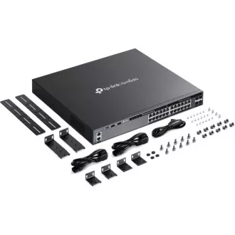 TP-Link SG6428X Omada 24 portový gigabitový RJ45 stackable L3 switch, 4×10 Gbps SFP+ sloty TP-Link SG6428X Omada 24 portový gigabitový RJ45 stackable L3 switch, 4×10 Gbps SFP+ sloty