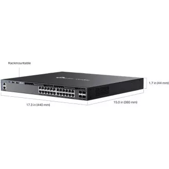 TP-Link SG6428X Omada 24 portový gigabitový RJ45 stackable L3 switch, 4×10 Gbps SFP+ sloty TP-Link SG6428X Omada 24 portový gigabitový RJ45 stackable L3 switch, 4×10 Gbps SFP+ sloty