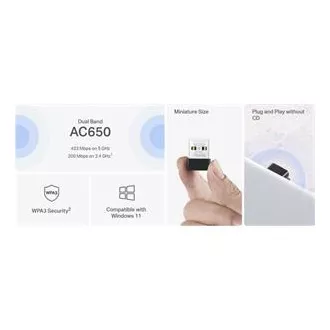 MERCUSYS MA20N - AC650 Bezdrátový dvoupásmový USB nano adaptér MERCUSYS MA20N - AC650 Bezdrátový dvoupásmový USB nano adaptér