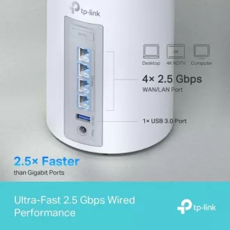 TP-Link Deco BE65(3-pack) BE9300 Třípásmový systém Mesh WiFi 7 pro celou domácnost, 4x 2.5GLAN, USB, 2,4/5/6GHz, HomeShi TP-Link Deco BE65(3-pack) BE9300 Třípásmový systém Mesh WiFi 7 pro celou domácnost, 4x 2.5GLAN, USB, 2,4/5/6GHz, HomeShi