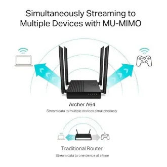 TP-Link Archer A64 - AC1200 Wireless MU-MIMO WiFi Router TP-Link Archer A64 - AC1200 Wireless MU-MIMO WiFi Router