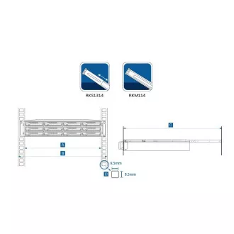 Synology Rail Kits Fixed (pevné), RKM114