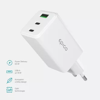 Epico UltraBoost GaN 65W síťový adaptér EA65 - bílá Epico UltraBoost GaN 65W síťový adaptér EA65 - bílá