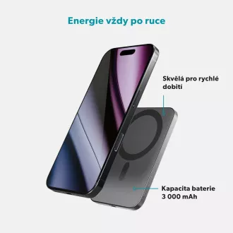 Epico 3000mAh Alu Mag+ PowerBanka EM31 - šedá Epico 3000mAh Alu Mag+ PowerBanka EM31 - šedá