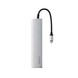 Epico 6v1 hliníkový USB-C 8K hub - stříbrná