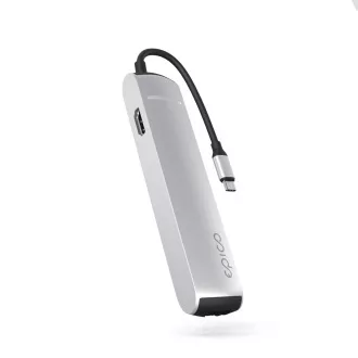 Epico 6v1 Slim Hub 8K s USB-C konektorem - stříbrná Epico 6v1 Slim Hub 8K s USB-C konektorem - stříbrná