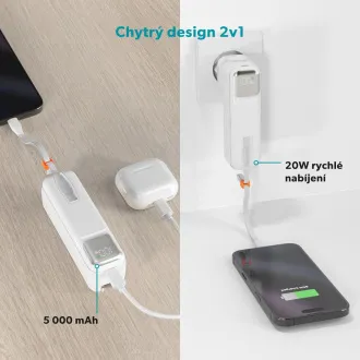 Epico 2in1 5000mAh powerbanka a adaptér ET30 Epico 2in1 5000mAh powerbanka a adaptér ET30