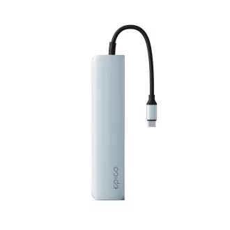 Epico 6v1 hliníkový USB-C 8K hub - modrá Epico 6v1 hliníkový USB-C 8K hub - modrá