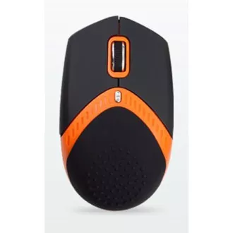 AMEI AM-M101O/Ergonomická/Optická/1 600 DPI/Drátová USB/Černá-oranžová