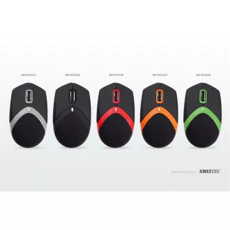 AMEI AM-M101S/Ergonomická/Optická/1 600 DPI/Drátová USB/Černá-stříbrná AMEI AM-M101S/Ergonomická/Optická/1 600 DPI/Drátová USB/Černá-stříbrná