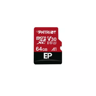 Patriot V30 A1/micro SDXC/64GB/UHS-I U3 / Class 10/+ Adaptér Patriot V30 A1/micro SDXC/64GB/UHS-I U3 / Class 10/+ Adaptér