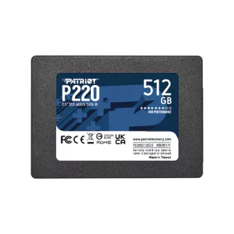 PATRIOT P220/512GB/SSD/2.5"/SATA/3R PATRIOT P220/512GB/SSD/2.5"/SATA/3R