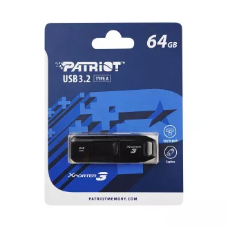 Patriot Xporter 3 Slider/64GB/USB 3.2/USB-A/Černá Patriot Xporter 3 Slider/64GB/USB 3.2/USB-A/Černá