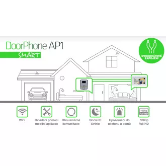 EVOLVEO DoorPhone AP1-2, drátový videotelefon s aplikací, bílý EVOLVEO DoorPhone AP1-2, drátový videotelefon s aplikací, bílý