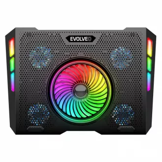 EVOLVEO Ania 16, chladicí podložka pod notebook, 5x ventilátor, RGB podsvícení EVOLVEO Ania 16, chladicí podložka pod notebook, 5x ventilátor, RGB podsvícení