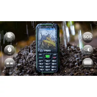 EVOLVEO StrongPhone W4, IP68 odolný Dual SIM telefon, 2,8"LCD, 2500mAh, Powerbanka, černo-zelený EVOLVEO StrongPhone W4, IP68 odolný Dual SIM telefon, 2,8"LCD, 2500mAh, Powerbanka, černo-zelený