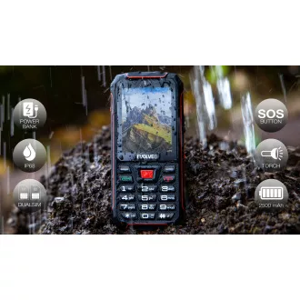 EVOLVEO StrongPhone W4, IP68 odolný Dual SIM telefon, 2,8"LCD, 2500mAh, Powerbanka, černo-červený EVOLVEO StrongPhone W4, IP68 odolný Dual SIM telefon, 2,8"LCD, 2500mAh, Powerbanka, černo-červený