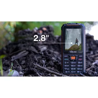 EVOLVEO StrongPhone Z6, IP68 odolný Dual SIM telefon, 2,8"LCD, 4000mAh, Powerbanka, černo-oranžový