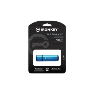 Kingston Ironkey Vault Privacy 50C/128GB/USB 3.2/USB-C/Modrá